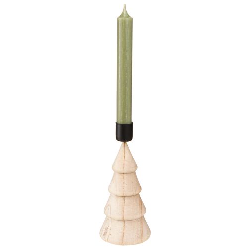 Artikel Stokkaarshouder houten decoratie kerstboom naturel H16cm 2 stuks