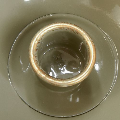 Artikel Kandelaar taps toelopend metaal kaarshouder grijs goud H9,5cm