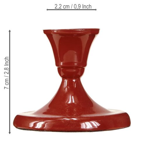 Artikel Metalen kaarsenhouder rood Ø8,5cm H7cm