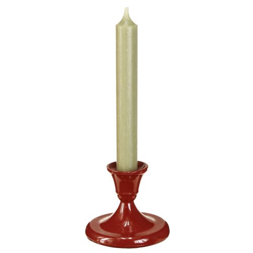 Artikel Metalen kaarsenhouder rood Ø8,5cm H7cm