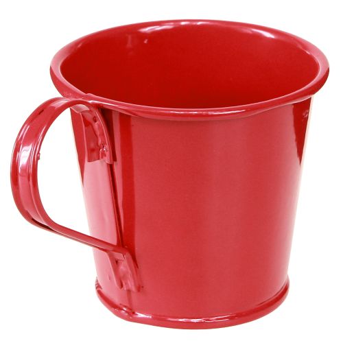 Artikel Metalen kaarsenhouder beker rood H6cm 6 stuks
