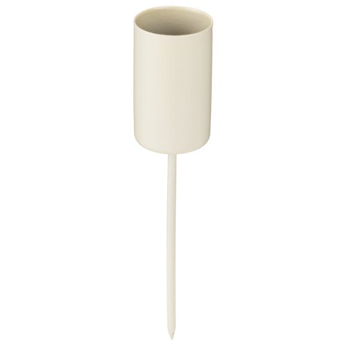 Metalen kaarsenhouder op stok, beige, H11cm, 4 stuks