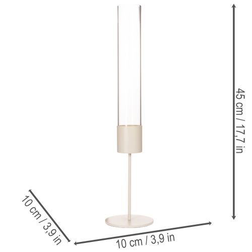 Moderne glazen cilinder kaarsenhouder van 45 cm | Floristik24.nl