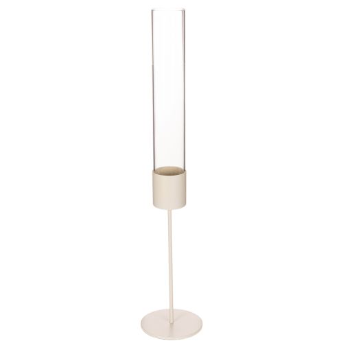 Kandelaar met glazen cilinder op metalen voet, 50 cm. kopen | Floristik24.nl