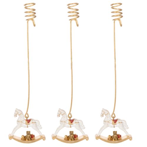Kerstboom kaarsenhouder hobbelpaard 20 cm 3 stuks | Floristik24.nl