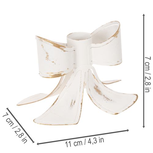 Vintage kaarsenhouder met strik, 12 cm | Floristik24.nl