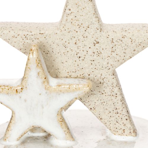 Keramische sterrenkaarsenstandaards, kerstdecoratie, 11 cm, 2 stuks | Floristik24.nl