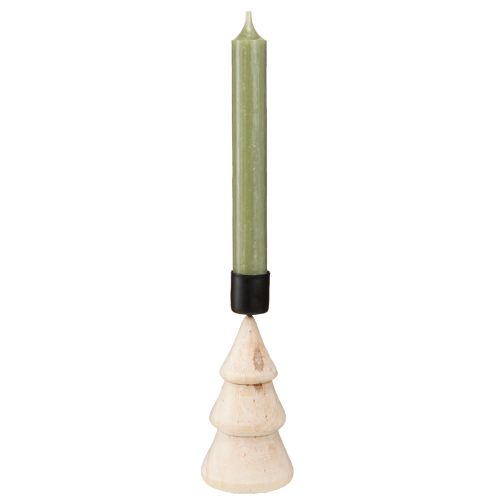 Artikel Kaarsenhouder kerstboomdecoratie hout naturel H13cm 4 stuks