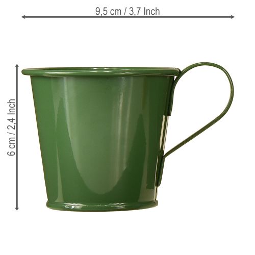 Artikel Taps toelopende kaarsenhouder bekerkaarshouder donkergroen H6cm 6 stuks