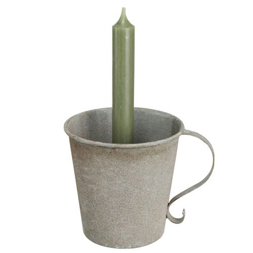 Artikel Taps toelopende kandelaar vintage beker decoratief grijs Ø11cm H11cm