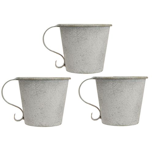 Artikel Taps kandelaar vintage kopkaarshouder metaal grijs Ø9,5cm H8cm 3st