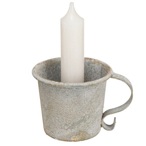 Artikel Conische kandelaar vintage beker metaal grijs Ø7cm H6cm 2st