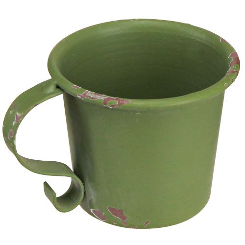 Stokkandelaar vintage beker metaal groen Ø7cm H6cm 2st