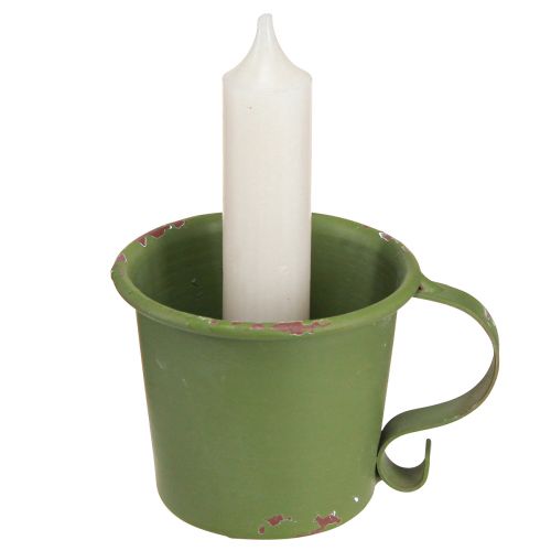 Artikel Stokkandelaar vintage beker metaal groen Ø7cm H6cm 2st