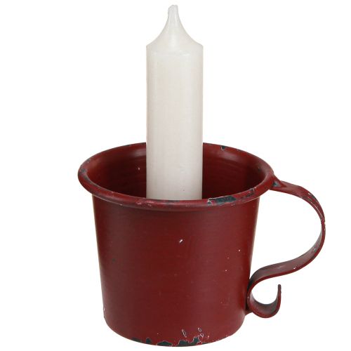 Artikel Conische kandelaar vintage beker metaal wijnrood Ø7cm H6cm 2st