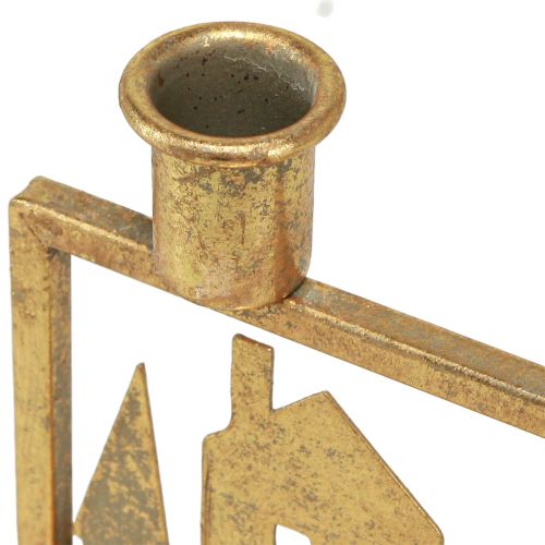 Artikel Stokkandelaar Kersthuis antiek goudlook 10×6×14cm 2st