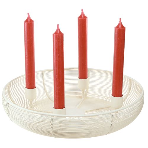 Artikel Kaarsenhouder voor 4 kaarsen, kaarsenkom crème Ø29cm