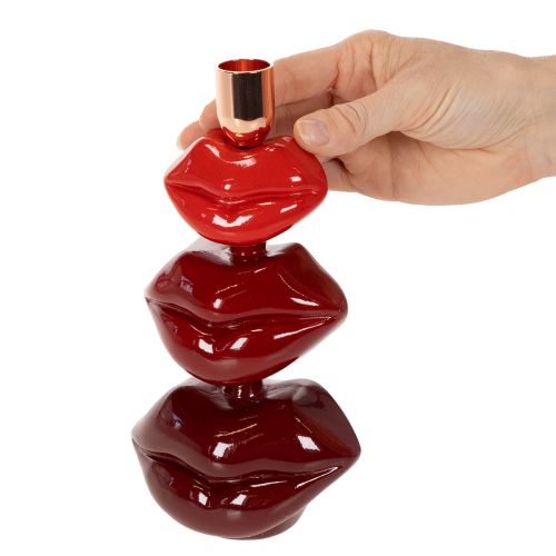 Glanzende lippenkaarsenhouder, modern design, 21 cm | Floristik24.nl