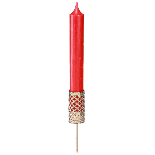 Artikel Stokkaarshouder om in te steken goud Ø24mm H10cm 4 st