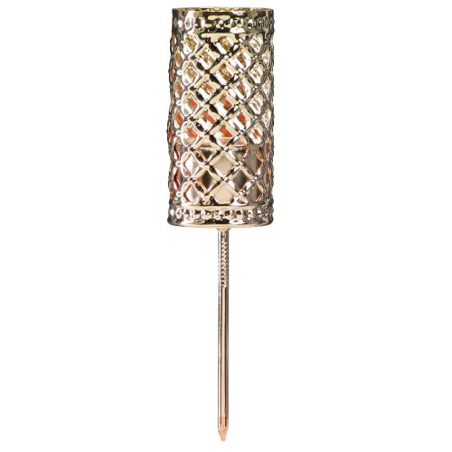 Artikel Stokkaarshouder om in te steken goud Ø24mm H10cm 4 st