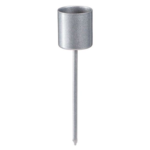Stokkaarsenhouder voor insteekkaarsenhouder zilvergrijs Ø2,5cm H11cm 16 st