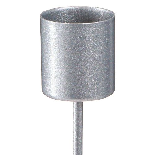 Artikel Stokkaarsenhouder voor insteekkaarsenhouder zilvergrijs Ø2,5cm H11cm 16 st