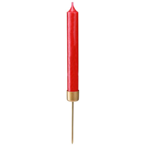 Artikel Stokkaarshouder om in te steken mat goud Ø22mm H10,5cm 12 stuks