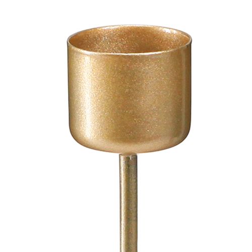 Artikel Stokkaarshouder om in te steken mat goud Ø22mm H10,5cm 12 stuks