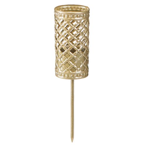 Artikel Stokkaarshouder om in te steken mat goud Ø24mm H10cm 4 st