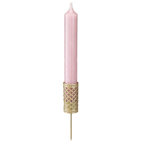 Artikel Stokkaarshouder om in te steken mat goud Ø24mm H10cm 4 st