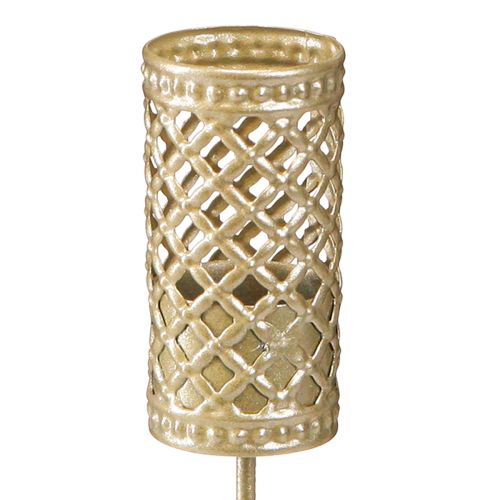 Artikel Stokkaarshouder om in te steken mat goud Ø24mm H10cm 4 st