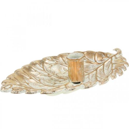 Kandelaar Bord Foliage Golden Vintage 26x16x6cm