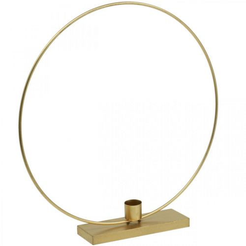 Floristik24 Decoratieve ring metalen kandelaar Deco Loop Golden Ø30cm