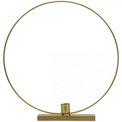 Floristik24 Decoratieve ring metalen kandelaar Deco Loop Golden Ø30cm