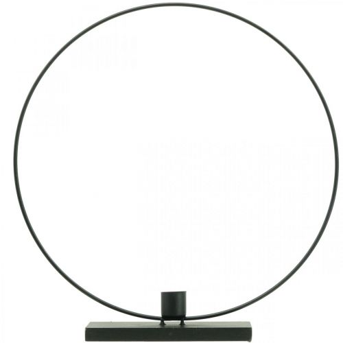 Floristik24 Decoratieve ring metalen kandelaar deco lus zwart Ø30cm