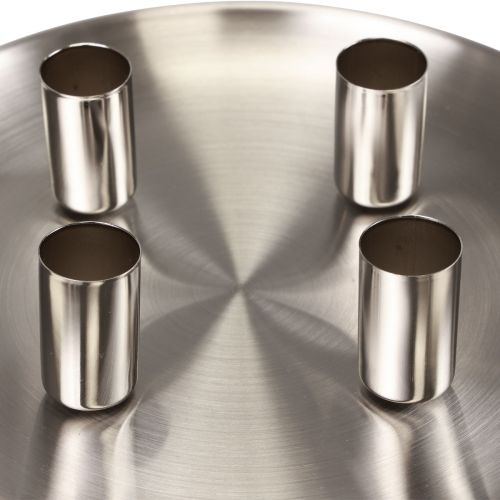 Floristik24 Stokkandelaar zilver Ø2,5cm kaarsplaat metaal Ø23cm