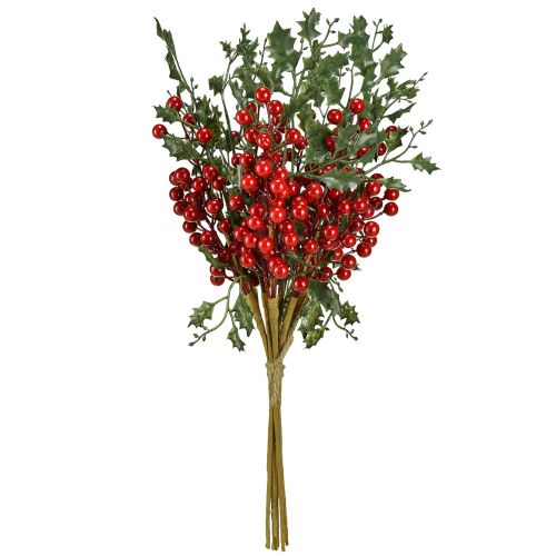 Artikel Hulst kersttak bessen Ilex kunst 45cm 6 stuks