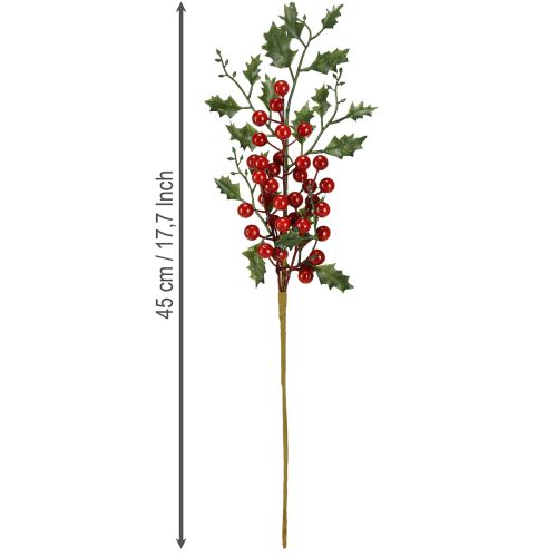 Artikel Hulst kersttak bessen Ilex kunst 45cm 6 stuks