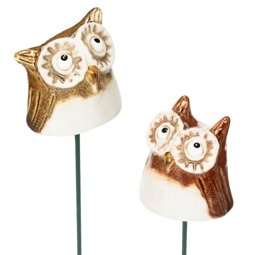 Keramische uilenfiguur voor planten, decoratief, 26 cm, 2 stuks kopen | Floristik24.nl