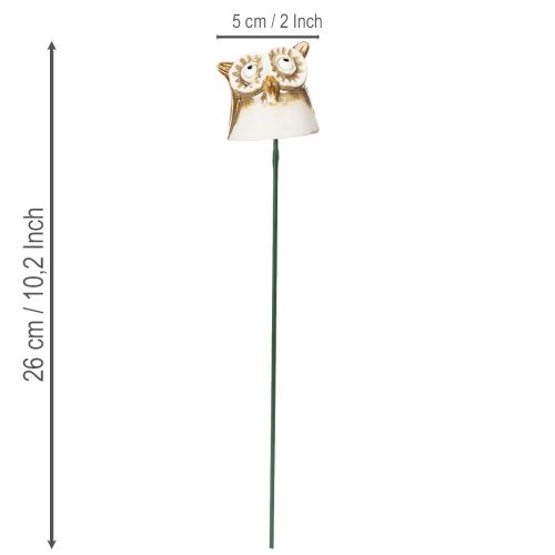 Keramische uilenfiguur voor planten, decoratief, 26 cm, 2 stuks | Floristik24.nl