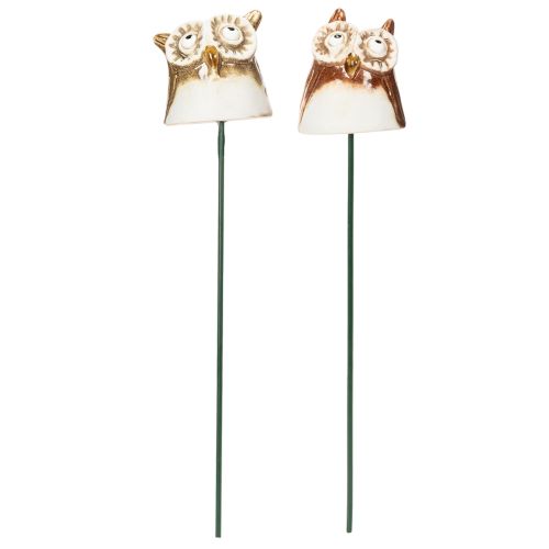 Keramische uilenfiguur voor planten, decoratief, 26 cm, 2 stuks | Floristik24.nl