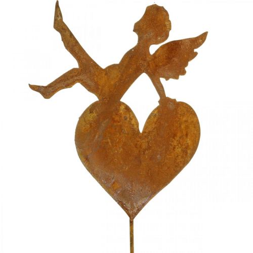 Floristik24 Tuinstaak Kerst engel hart patina decoratie 14.5cm