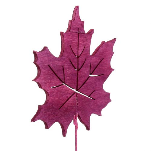 Decoratief plugblad roze, groen, Bordeaux 8cm 18st