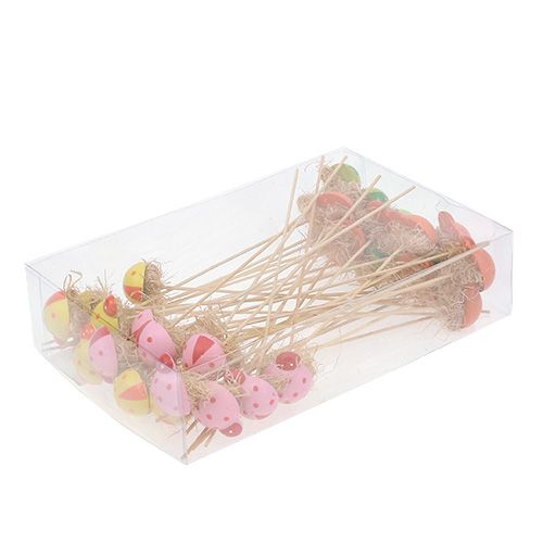 Floristik24 Decoratieve plug lieveheersbeestje hout lente decoratie bloempot 36st