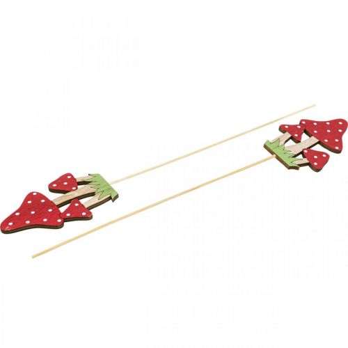 Floristik24 Bloemplug vliegenzwam decoratie paddestoel herfstdecoratie 10cm 18 st