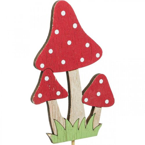 Floristik24 Bloemplug vliegenzwam decoratie paddestoel herfstdecoratie 10cm 18 st