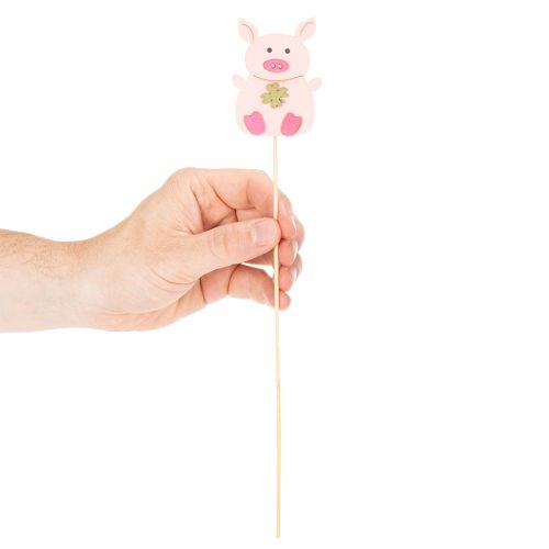 Decoratieve bloemversiering in de vorm van een biggetje, hout, 31 cm, 16 stuks | Floristik24.nl