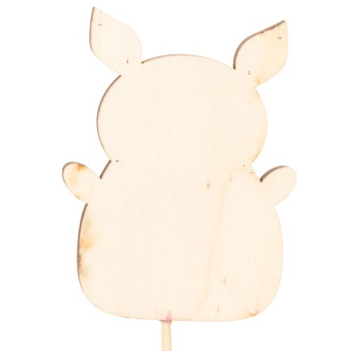 Decoratieve bloemversiering in de vorm van een biggetje, hout, 31 cm, 16 stuks | Floristik24.nl