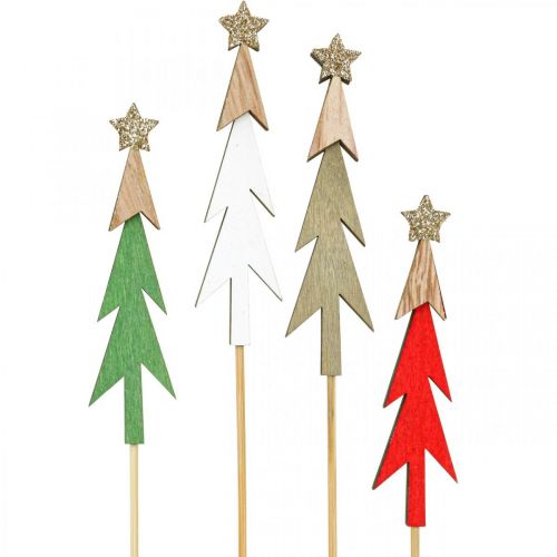 Floristik24 Kerstspeld spar bloemenspeld hout 9,5 cm 16 stuks