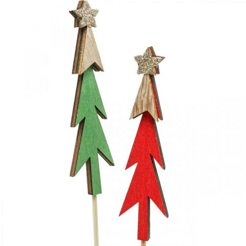 Artikel Kerstspeld spar bloemenspeld hout 9,5 cm 16 stuks